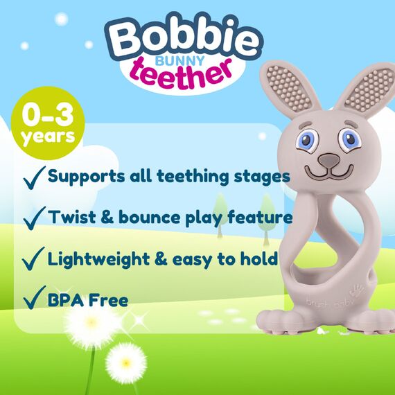 brush-baby Bobbie Bunny Teether 3D, Color: Grey, 3 image