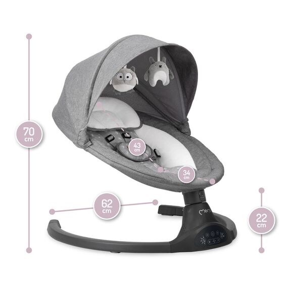 MoMi Kenani Electric Baby Bouncer, Color: Dark Grey, 5 image