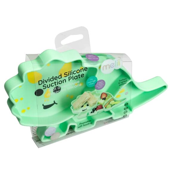 Melii Divided Silicone Suction Plate, Color: Green, 3 image