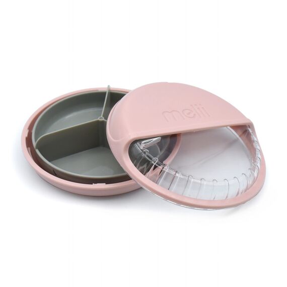 Melii Spin 3 Compartment Snack Container, Color: pink, 4 image