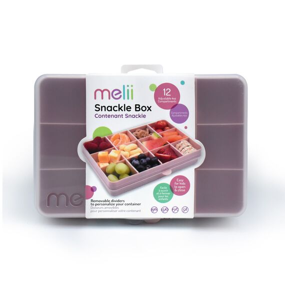 Melii Snackle Food Container with Removable Divider 118 ml, Color: Dusty Pink, 6 image