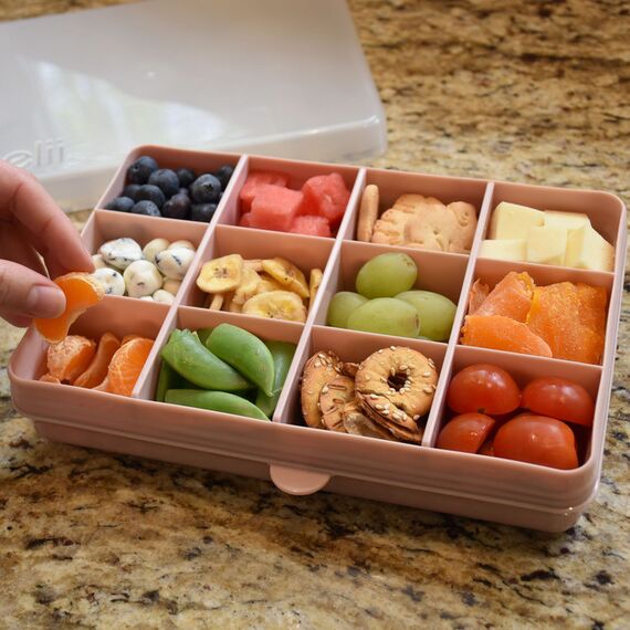Melii Snackle Food Container with Removable Divider 118 ml, Color: Dusty Pink, 7 image