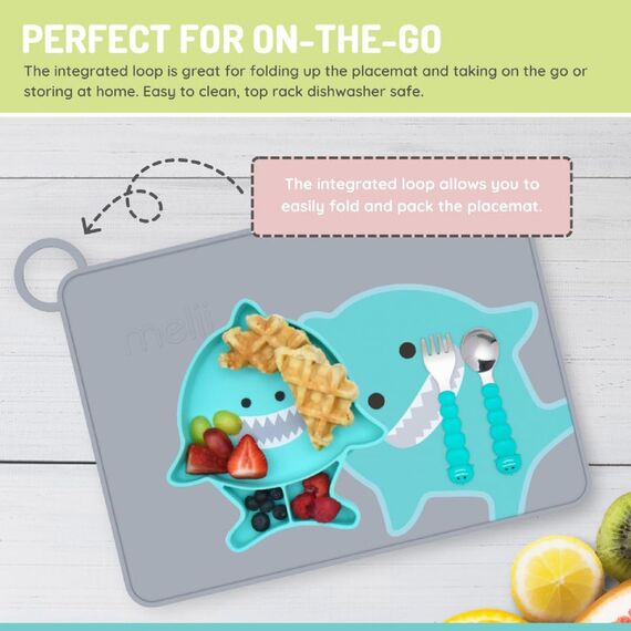 Melii Silicone Placemat, Color: Grey, 5 image