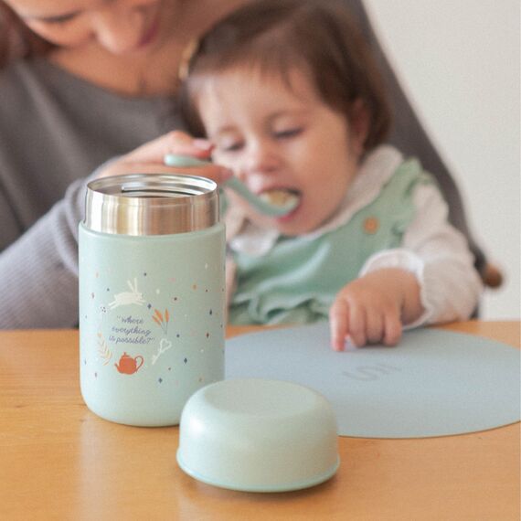 Suavinex Baby Food Thermos Flask for Hot & Cold Foods 100% Stainless Steel with Airtight Seal Portable Travel Baby Bottle & Food Warmer 0M+ 400ml, Color: Green, 4 image