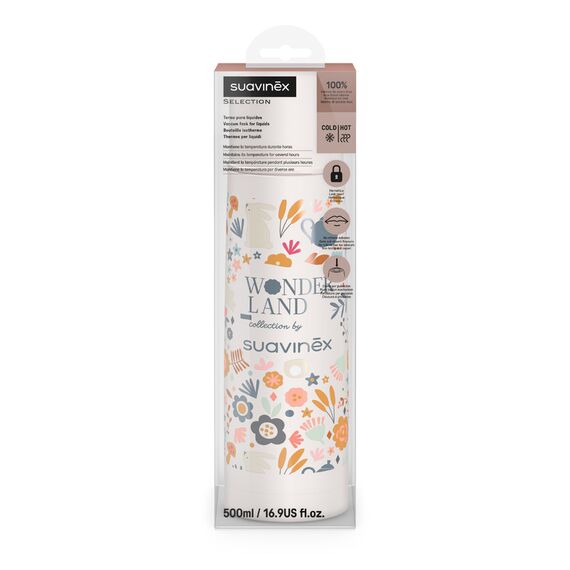 Suavinex Baby Thermos for Carrying Baby's Feedings Hot & Cold Beverages Maintain Temperature for Hours Hermetic Seal & Push-Button Closure 0M+ 500ml, Color: Multicolor, 2 image