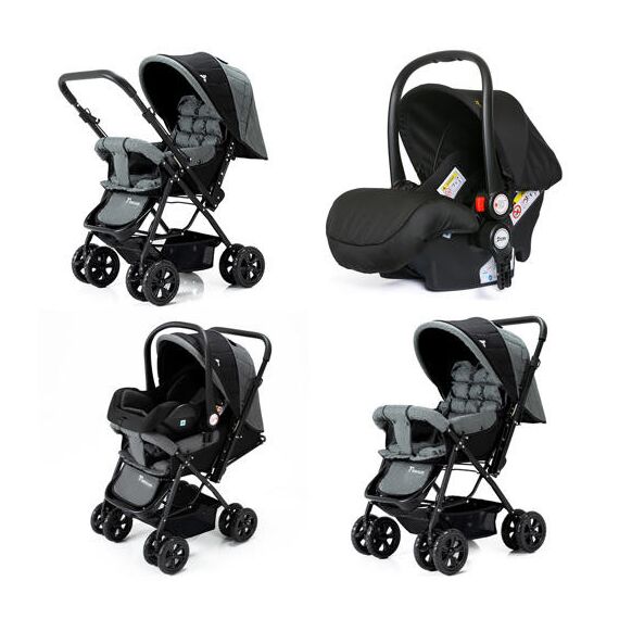 Teknum Reversible Look At Me Stroller Combo With Diaper Bag Hooks & Changing Pad 6–36 Months Up To 15Kg, Color: Grey, 4 image