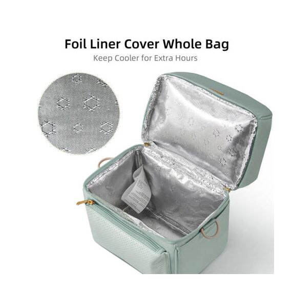 Sunveno Breastmilk Cooler Bag With Detachable Insulation Box Set, Color: Green, 5 image