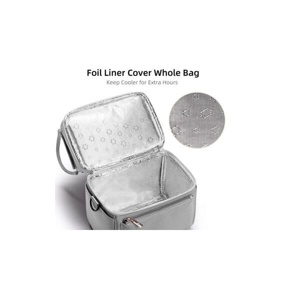 Sunveno Breastmilk Cooler Bag With Detachable Insulation Box Set, Color: Grey, 6 image