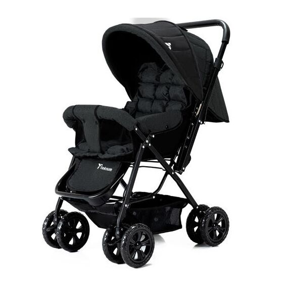 Teknum Reversible Trip Baby Stroller Travel System With Infant Car Seat Multi Recline 6-36 Months, Color: Black, 3 image