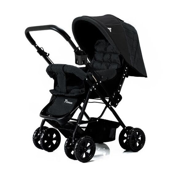 Teknum Reversible Trip Baby Stroller Travel System With Infant Car Seat Multi Recline 6-36 Months, Color: Black, 8 image