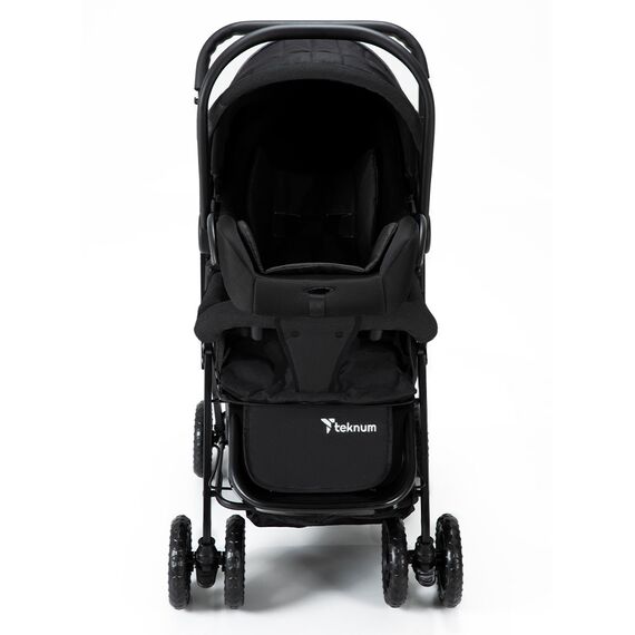 Teknum Reversible Trip Baby Stroller Travel System With Infant Car Seat Multi Recline 6-36 Months, Color: Black, 9 image