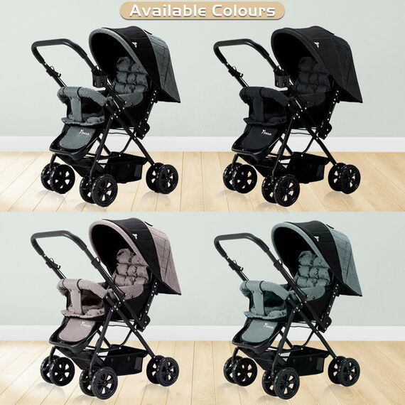 Teknum Reversible Trip Baby Stroller Travel System With Infant Car Seat Multi Recline 6-36 Months, Color: Dark Grey, 13 image