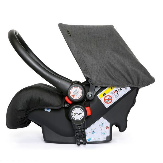 Teknum 3In1 Baby Stroller Travel System Sleeping Bassinet Extra Wide Seat 360° Rotating Wheels Fully Reclinable Car Seat Compatible Coffee Holder Spill Proof Mat 0-3 Years, Color: Black, 5 image