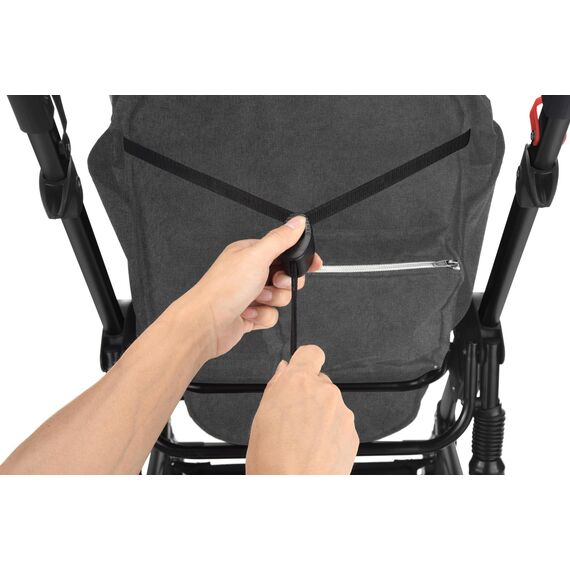 Teknum 3In1 Baby Stroller Travel System Sleeping Bassinet Extra Wide Seat 360° Rotating Wheels Fully Reclinable Car Seat Compatible Coffee Holder Spill Proof Mat 0-3 Years, Color: Dark Grey, 9 image