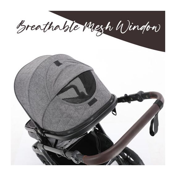 Teknum 3In1 Compacto Baby Stroller With Bassinet Air Cabin Friendly 0-36 Months, Color: Dark Grey, 8 image