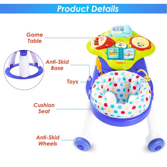 Teknum 3In1 Rotating Play Table Activity Center 6+ Months 15Kg, Color: Blue, 9 image
