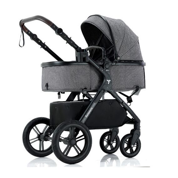 Teknum 3In1 Compacto Baby Stroller With Bassinet Air Cabin Friendly 0-36 Months, Color: Dark Grey
