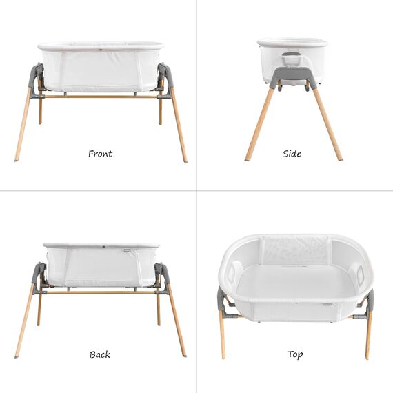 Teknum 3In1 Baby Rocker Bassinet Infant Crib With Mosquito Net 0-6 Months, Color: White, 2 image