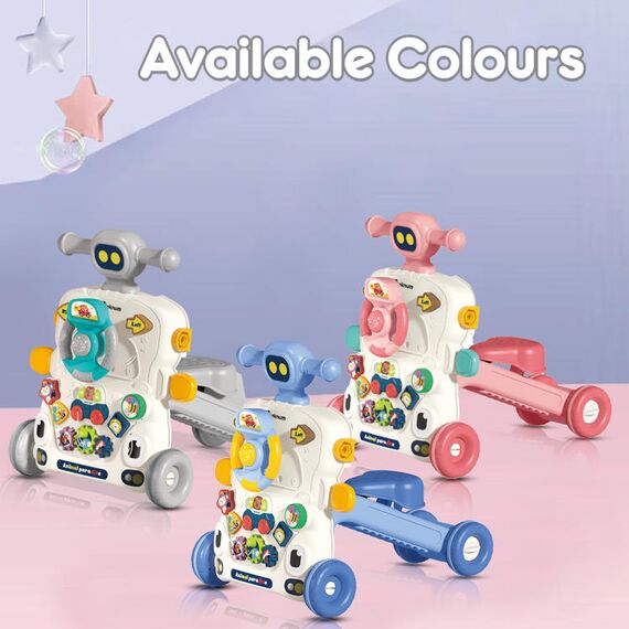 Teknum 5In1 Baby Walker Learning Table Scooter Roller Coaster With Musical Keyboard 6+ Months, Color: pink, 13 image