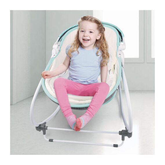 Teknum 6In1 Cozy Rocker Bassinet With Wheels Mosquito Net 0-36 Months 18Kg, Color: Green, 5 image