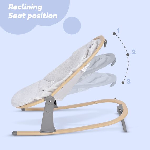 Teknum 3-Stage Baby Bouncer Recliner Seat With Mosquito Net 0-6 Months, 7 image