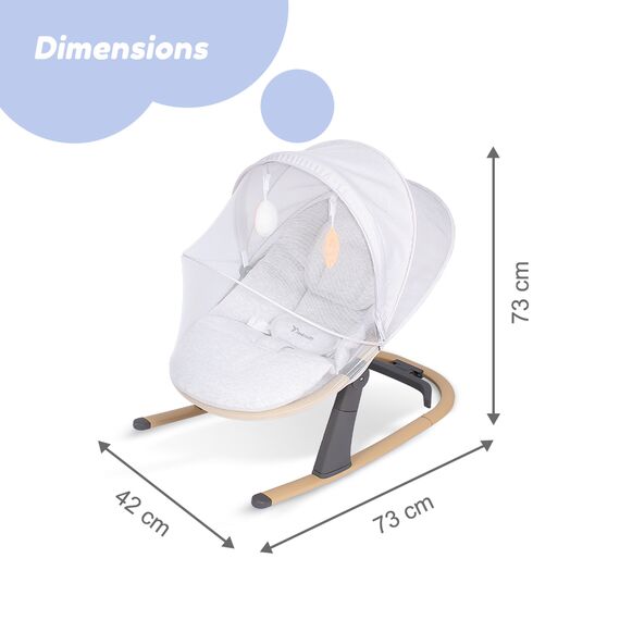 Teknum 3-Stage Baby Bouncer Recliner Seat With Mosquito Net 0-6 Months, 11 image