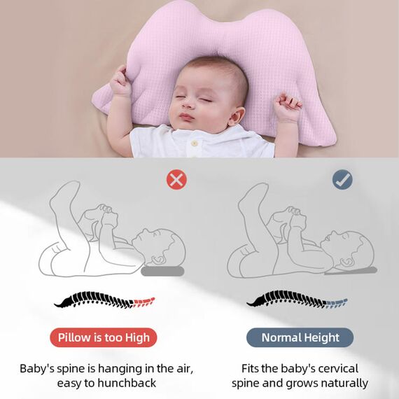 Sunveno Infant Head Shaper Wings Pillow, Color: pink, 8 image