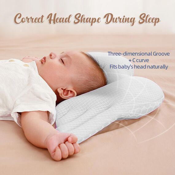 Sunveno Infant Head Shaper Wings Pillow, Color: White, 4 image