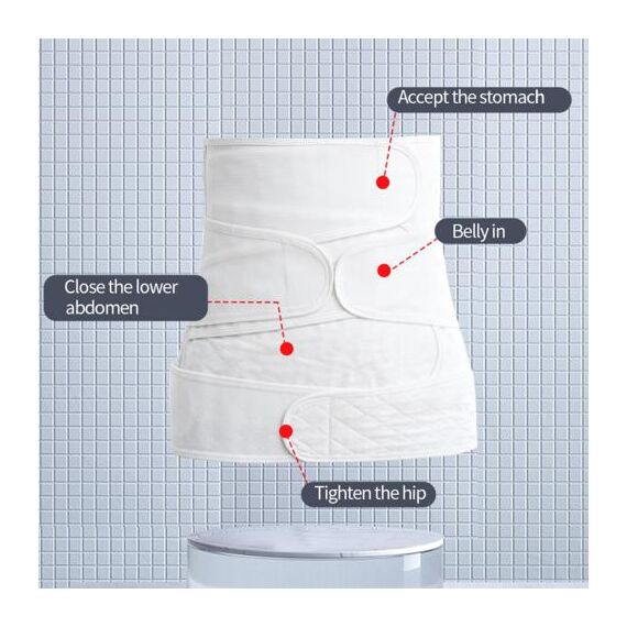 Sunveno Breathable Postpartum Abdominal Belt, Color: White, Maternity Size: L, 7 image