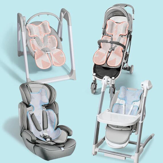 Teknum Breathable 3D Mesh Liner Pad For Baby Stroller Car Seat High Chair Cradle 0-6 Years, Color: Blue, 8 image