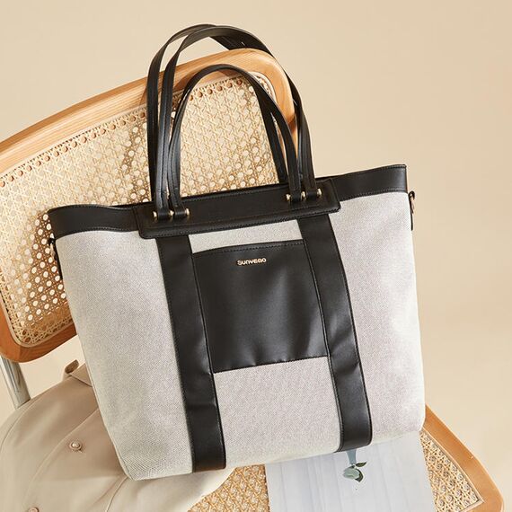 Sunveno La Mode Premium Diaper Bag 48Cm Large Capacity With 8 Pockets, Color: Black, 12 image