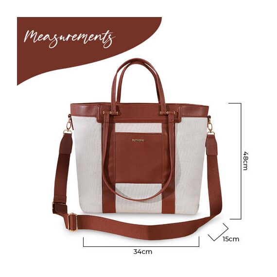 Sunveno La Mode Premium Diaper Bag 48Cm Large Capacity With 8 Pockets, Color: Brown, 11 image