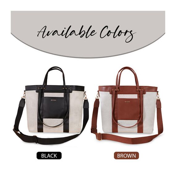 Sunveno La Mode Premium Diaper Bag 48Cm Large Capacity With 8 Pockets, Color: Brown, 12 image