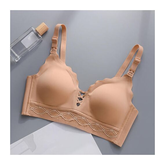 Sunveno Maternity Feeding Bra, Color: Skin, Maternity Size: XL, 2 image
