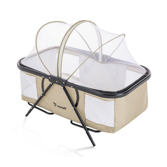 Teknum 3In1 Baby Cot Cradle With Mosquito Net Wheels 0-12 Months 15Kg, Color: Ivory, 4 image