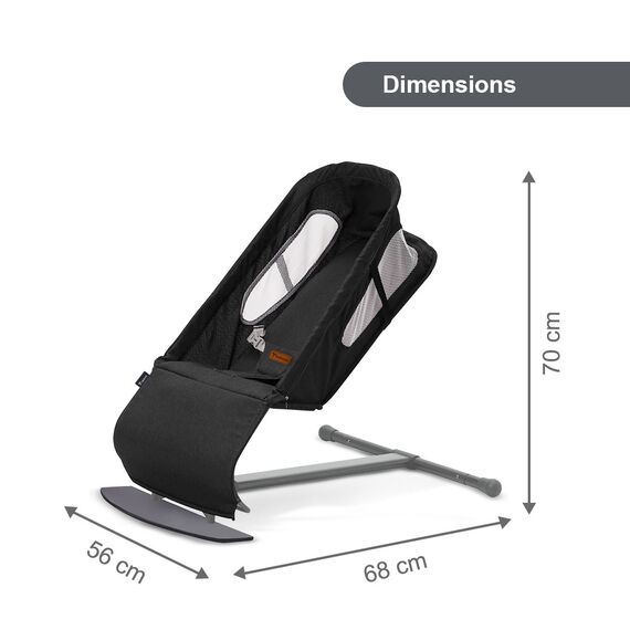 Teknum Baby Bouncer Recliner Seat With Grab Toys 0-6 Months 9Kg, Color: Black, 6 image