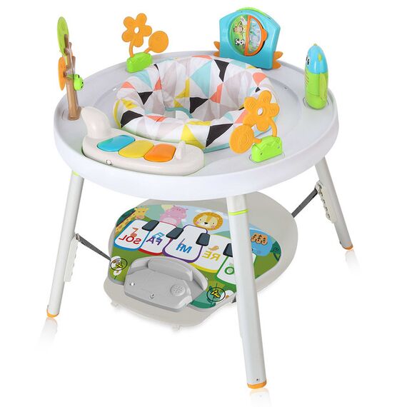Teknum 4-In-1 Activity Jumper Feeding Chair Drawing Table & Playing Station With Musical Mat & Piano White 4+ Months