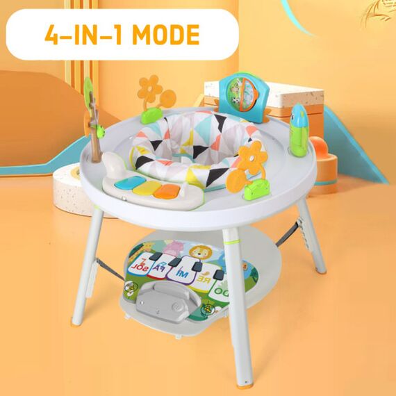 Teknum 4-In-1 Activity Jumper Feeding Chair Drawing Table & Playing Station With Musical Mat & Piano White 4+ Months, 3 image