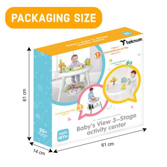 Teknum 4-In-1 Activity Jumper Feeding Chair Drawing Table & Playing Station With Musical Mat & Piano White 4+ Months, 7 image