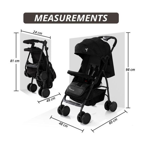 Teknum Trip Plus Baby Stroller 6–36 Months Up To 15Kg, Color: Black, 10 image