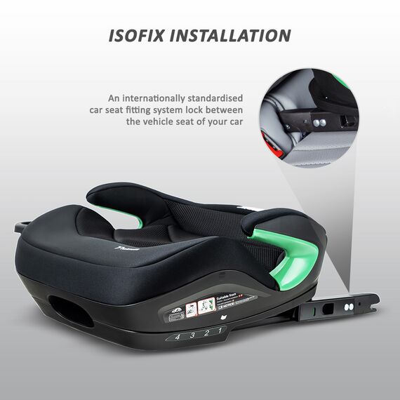 Teknum I-Size Car Seat Booster Isofix 4 Recline Modes 22Kg–36Kg 125–150Cm, Color: Black, 6 image