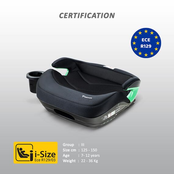 Teknum I-Size Car Seat Booster Isofix 4 Recline Modes 22Kg–36Kg 125–150Cm, Color: Black, 15 image