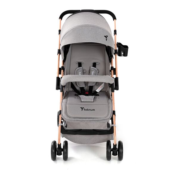 Teknum Reversible Trip Stroller With Ace Diaper Bag 6–36 Months Up To 15Kg, Color: Grey, 2 image