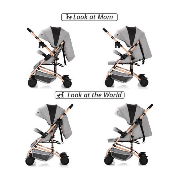 Teknum Reversible Trip Stroller With Ace Diaper Bag 6–36 Months Up To 15Kg, Color: Grey, 4 image