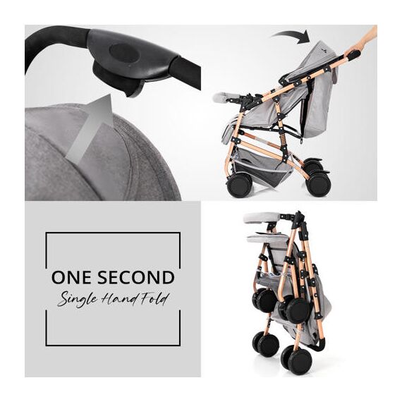 Teknum Reversible Trip Stroller With Ace Diaper Bag 6–36 Months Up To 15Kg, Color: Grey, 8 image