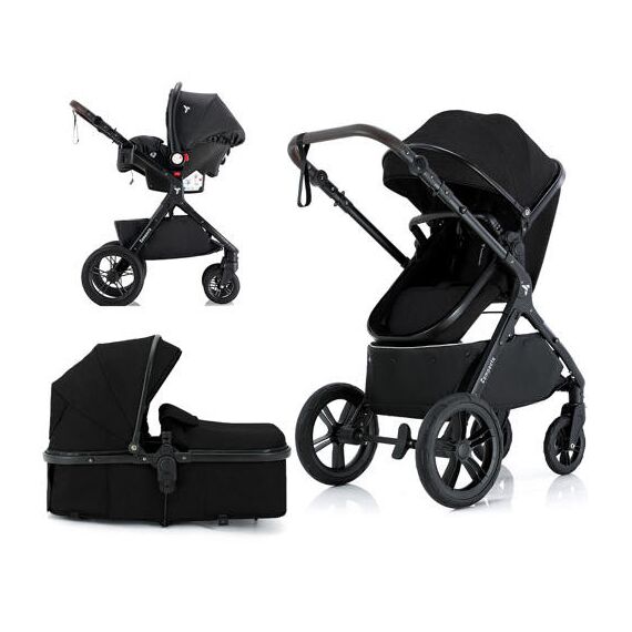 Teknum Compacto 3In1 Baby Stroller Travel System With Carrycot And Infant Car Seat 0-3 Years, Color: Black, 2 image