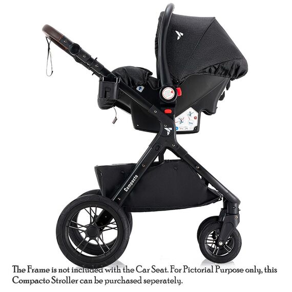 Teknum Compacto 3In1 Baby Stroller Travel System With Carrycot And Infant Car Seat 0-3 Years, Color: Black, 8 image