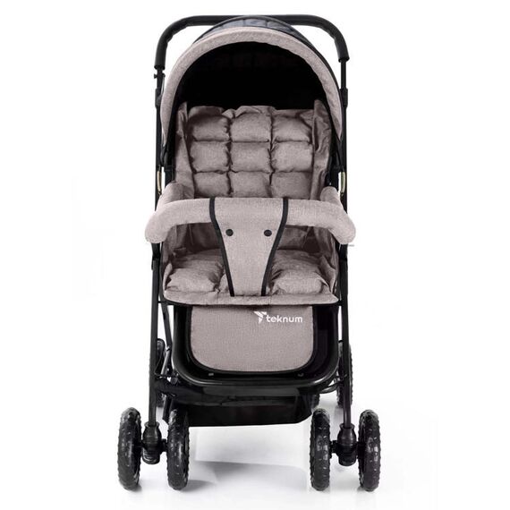 Teknum Reversible Trip Baby Stroller Travel System With Infant Car Seat Multi Recline 6-36 Months, Color: Khaki, 3 image