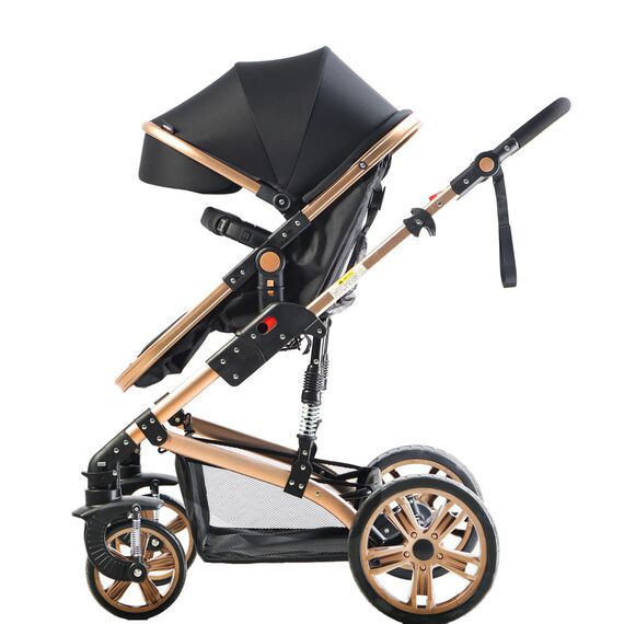 Teknum 3 In 1 Pram Stroller With Diaper Bag Bundle 0–3 Years Up To 18Kg, Color: Black, 5 image