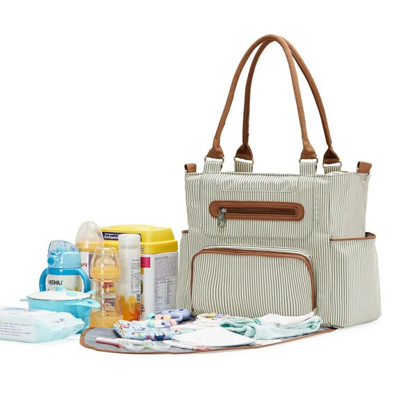 Teknum 3 In 1 Pram Stroller With Diaper Bag Bundle 0–3 Years Up To 18Kg, Color: Khaki, 5 image